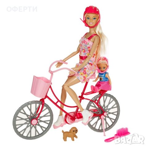  Играчка кукла с велосипед дете и куче
