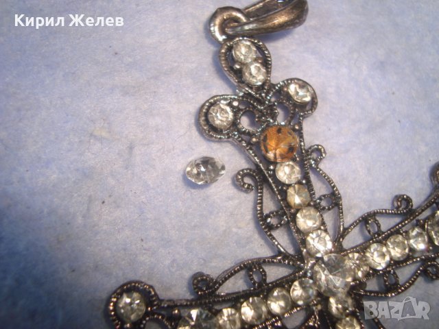 СТАРО ГОРЯМО НАГРЪДНО СРЕБРИСТО АЖУРНО АРТ КРЪСТЧЕ - МЕДАЛЬОН с КРИСТАЛЧЕТА 27458, снимка 10 - Колиета, медальони, синджири - 36953905