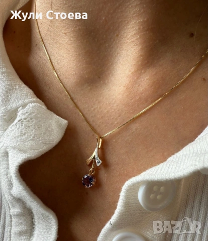 Руски златен комплект с аметисти, снимка 4 - Бижутерийни комплекти - 54072434