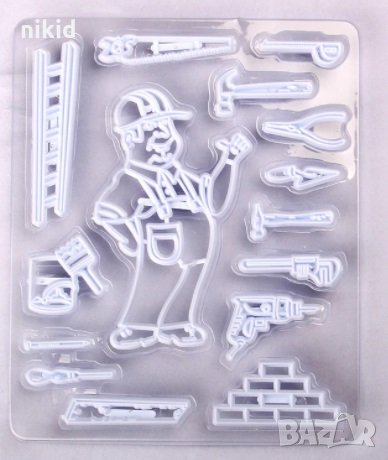 Строител Майстор и инструменти пластмасови резци печати форми украса фондан торта декор, снимка 3 - Форми - 31273654
