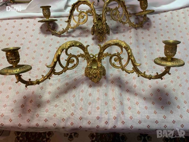 Свещници за пиано - уникално красиви позлатени Франция ок. 1850, снимка 2 - Антикварни и старинни предмети - 52367218