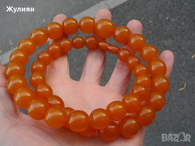 СТАР ГЕРДАН КОЛИЕ БАЛТИЙСКИ КЕХЛИБАР, снимка 5 - Антикварни и старинни предмети - 39222885