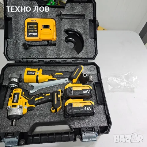 Комплект две машини гайковерт-дрелка и ъглошлайф HILDA 48Vс 2 батерии

, снимка 7 - Куфари с инструменти - 49649591