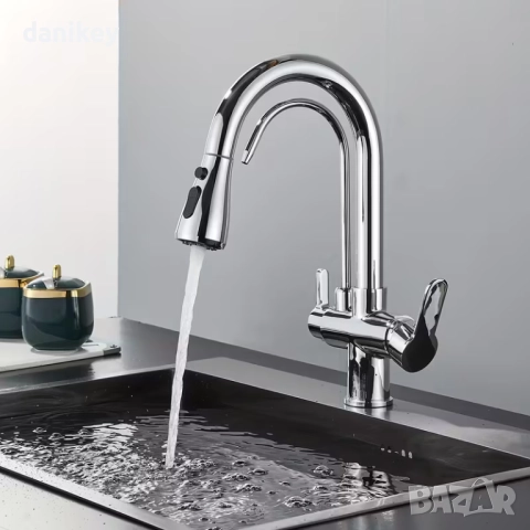 Нов смесител за кухня функция душ с възможност за филтрирана вода, снимка 6 - ВИК - 53002341