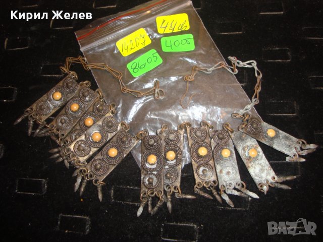 ВЪЗРОЖДЕНСКА БРОНЗОВА ОГЪРЛИЦАА с МЕДНО СИНДЖИРЧЕ и КАМЪНИ 142, снимка 2 - Колекции - 30652653