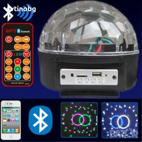 Диско лед лампа с дистанционно управление и флашка, снимка 6 - Прожектори - 53895372