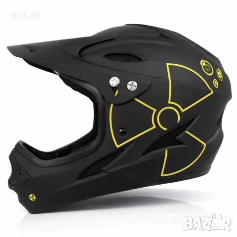 Кросова каска M-WAVE, Full Face, EN, Тегло: 870г, Размер: M/L, снимка 3 - Аксесоари за велосипеди - 52311912