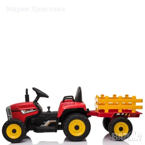 Детски акумулаторен трактор с ремарке 12V – 2x25W, MP3, Bluetooth, до 30 кг, червен, снимка 2 - Коли, камиони, мотори, писти - 55769019