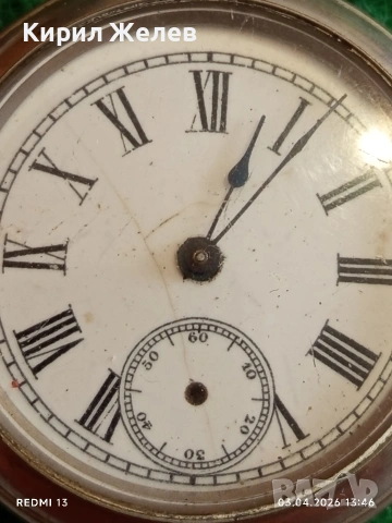 Джобен часовник керамичен циферблат,римски цифри рядък за КОЛЕКЦИОНЕРИ 51717, снимка 3 - Антикварни и старинни предмети - 54078183