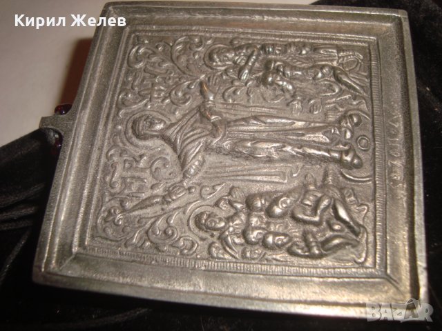 ДВУСТРАННА НАГРЪДНА МАСИВНА ПРАВОСЛАВНА ИКОНА МАЙСТОРСКА ИЗРАБОТКА БЯЛ СРЕБРИСТ МЕТАЛ СОЗОПОЛ 12687, снимка 15 - Колекции - 30695538