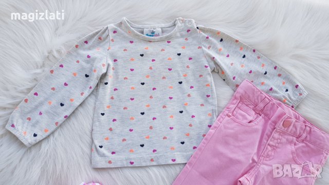 Дънки блузка и буйки за бебе 6 месеца , снимка 6 - Комплекти за бебе - 35292988