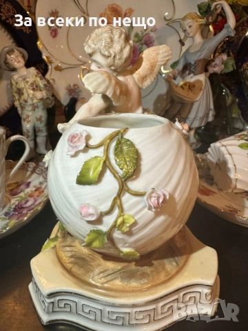Sitzendorf Germany  Circa 1904 - “Вазата с херувима” Код P2179, снимка 9 - Колекции - 54170152