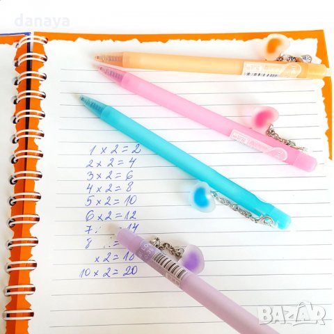 1591 Изтриващ се син химикал с гума и висулка сърце