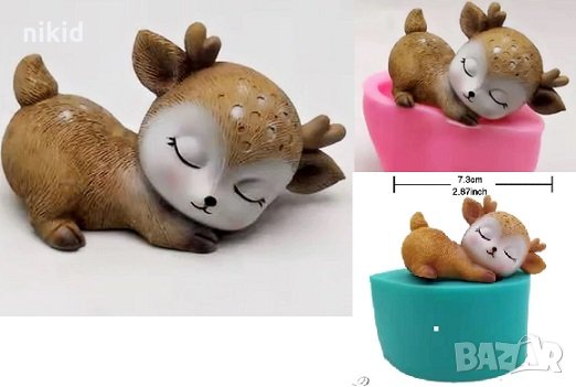 3D сърна Сърничка силиконов молд форма калъп за фондан гипс сапун шоколад