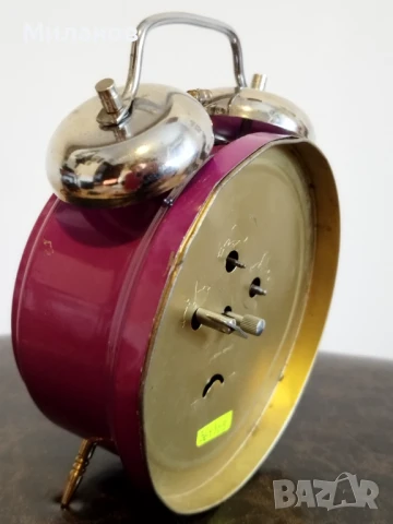 Стар механичен будилник, настолен часовник, снимка 4 - Антикварни и старинни предмети - 51109129