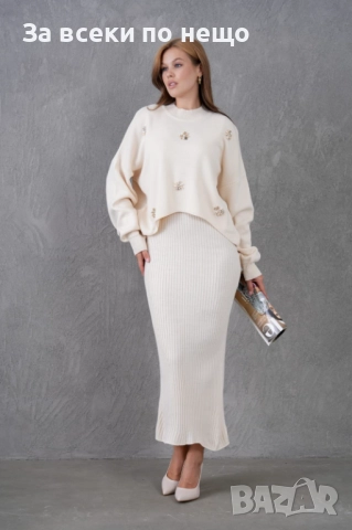 Дамска Рокля С Пуловер - 4 Цвята Код EN32, снимка 2 - Рокли - 52511356