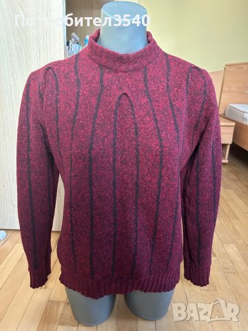 Тъмночервен дамски пуловер, снимка 3 - Блузи с дълъг ръкав и пуловери - 44198440