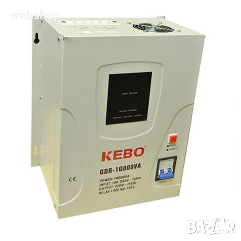 Стабилизатор на напрежение KEBO с релета GDR-10000 140VAC/260VAC 220VAC 10000VA, снимка 1 - Друга електроника - 38555761