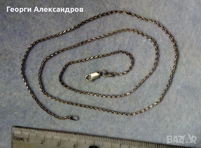 Фино СРЕБЪРНО КОЛИЕ / ВЕРИЖКА Сребро 925 ITALY S с БЯЛА ПОЗЛАТА Здрава Красива Винтидж - АРТ Плетка, снимка 7 - Колиета, медальони, синджири - 52776236