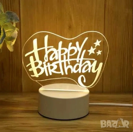 3D LED лампа коледа,love,happy birthday, мече,рози,сърца,коледа, снимка 3 - Настолни лампи - 37442632