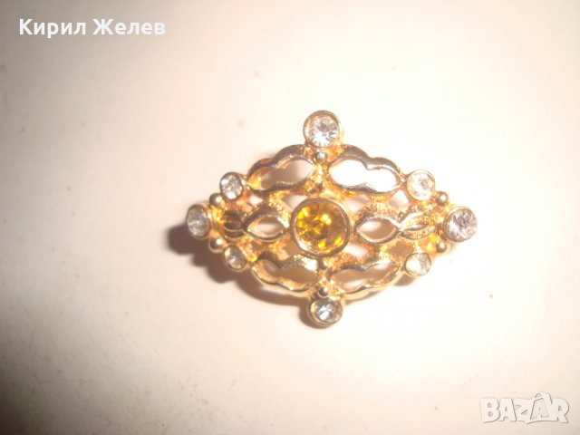 ПОЗЛАТЕНА РЕТРО БРОШКА с ИНКРУСТИРАНИ КАМЪНИ 17633, снимка 7 - Антикварни и старинни предмети - 31247371