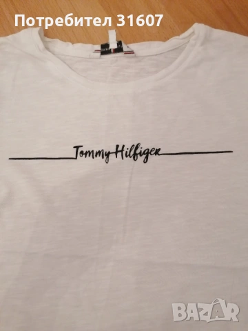 Бяла тениска Tommy Hilfiger , снимка 4 - Тениски - 53936851