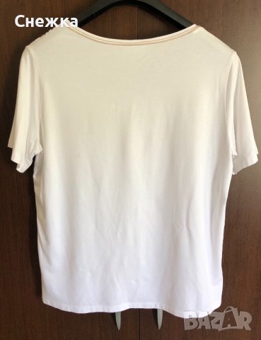 Дамск бяла тениска със щампа, снимка 2 - Тениски - 36633316