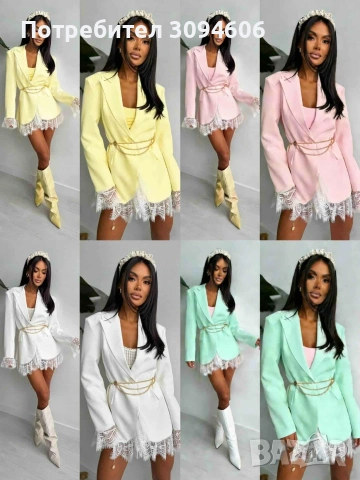 Дамски сака с дантела, снимка 2 - Сака - 53211352