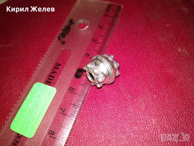 РЯДЪК ПОСРЕБРЕН или СРЕБЪРЕН ЕЛЕМЕНТ ЗВЕНО ТОПЧЕ от СТАРА БРОЕНИЦА с ГРАНУЛАЦИЯ и МАРКИРОВКА 35464, снимка 2 - Антикварни и старинни предмети - 39267200