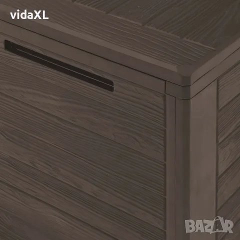 vidaXL Градински сандък за съхранение, кафяв, 116x44x55 см, снимка 7 - Ракли - 56147648
