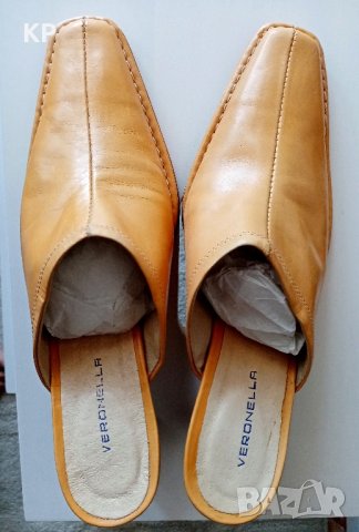 Чисто нови кожени чехли VERONELLA 38 номер , снимка 4 - Чехли - 42024941