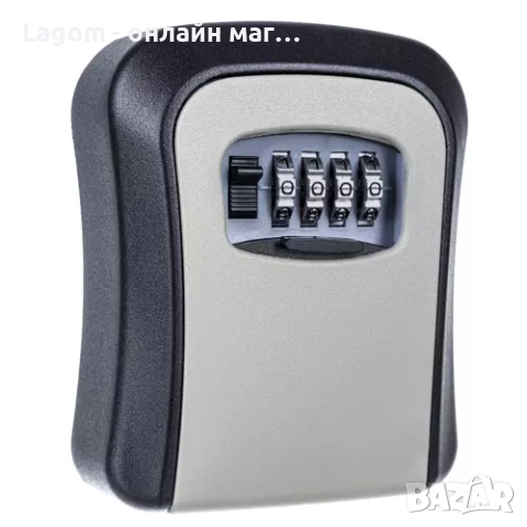 Метален сейф за ключове с код, водоустойчив, стенен монтаж, черен/сребрист, 11,5x9,5x4 см Malatec, снимка 7 - Кутии за съхранение - 52561302