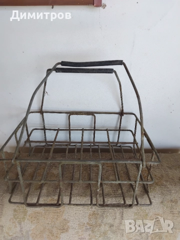 Стара метална кошница за бутилки, снимка 2 - Антикварни и старинни предмети - 51793802