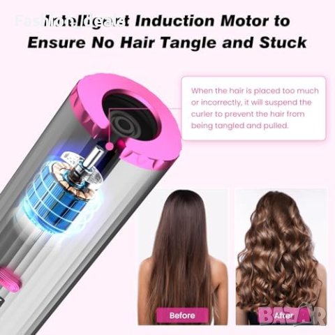 Нова Интелигентна Маша USB - Автоматично Къдрене Без Оплитане за коса жени прическа, снимка 2 - Маши за коса - 42875013