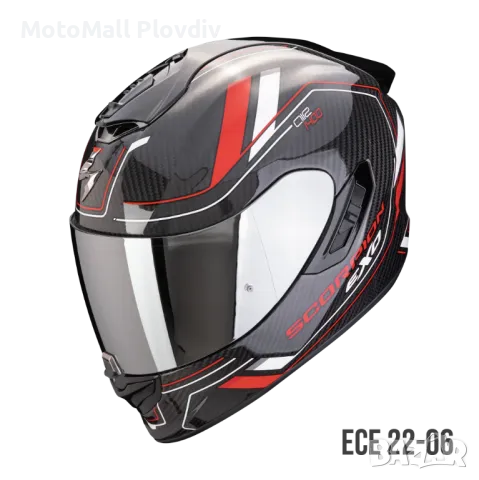 Каска SCORPION EXO-1400 EVO II CARBON AIR MIRAGE Black-Red-White