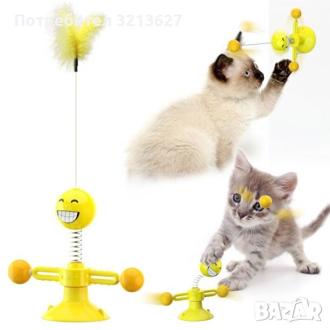 Забавна и възпитателна въртяща се играчка за котки, снимка 1