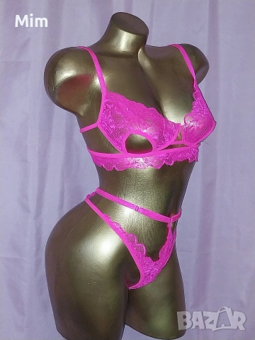 М К-т Сутиен и полупрашка в розово , снимка 2 - Бельо - 53377114