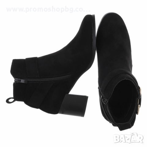 Дамски класически боти до глезена - черни, Само 36 и 37 номер, снимка 2 - Дамски боти - 52985669