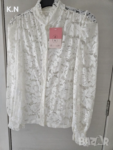 Риза с дантела , размер С, снимка 2 - Ризи - 54215374