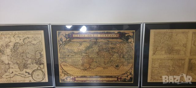 Картини стари географски карти 5 броя, снимка 3 - Картини - 34531511