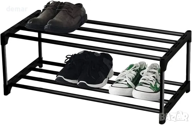 Поставка за обувки XIANGLV, малка стойка за обувки на 2 нива, до 6 чифта обувки