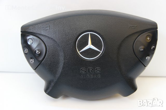 Аirbag волан Mercedes W211 E-Class (2002-2009г.) Мерцедес / 61245240G / ляв airbag ⚫Черен, снимка 1 - Части - 33716871