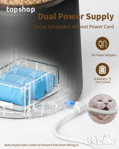 PUPPY KITTY Автоматична хранилка за котки с приложение, 2.4G WiFi 4L котешка и кучешка хранилка..., снимка 6 - За котки - 50693825