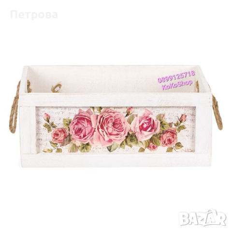 Декоративна щайга-30х20х12 см./Бяла щайга/Бяла декоративна щайга, снимка 2 - Декорация за дома - 44585842