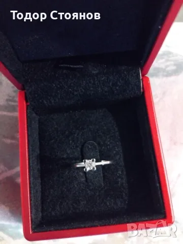 Класически пръстен с диамант, снимка 3 - Пръстени - 48135424