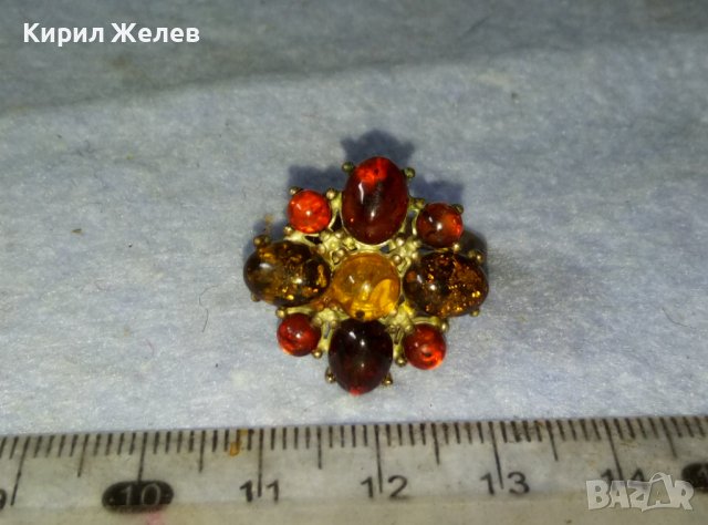 ПРЕКРАСЕН СТАР КЕХЛИБАРЕН МЕДЕН СКЪПОЦЕНЕН РЕТРО ПРЪСТЕН 27576, снимка 13 - Антикварни и старинни предмети - 42116400