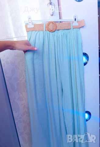 Стилен панталон с широк крачол от 100% варен памук, снимка 11 - Панталони - 51744392