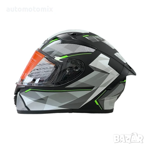 КАСКА ЗА МОТОР С ОЧИЛА, Размери S, M, L, XL - Matt Black/Green - 721372, снимка 6 - Аксесоари и консумативи - 51225586