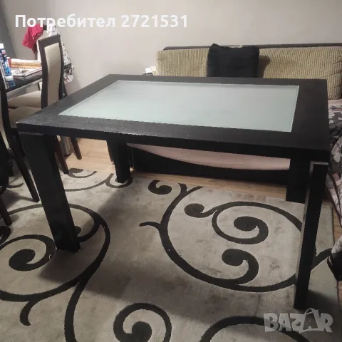 Масивна трапезна маса цвят Венге, снимка 3 - Маси - 47927730