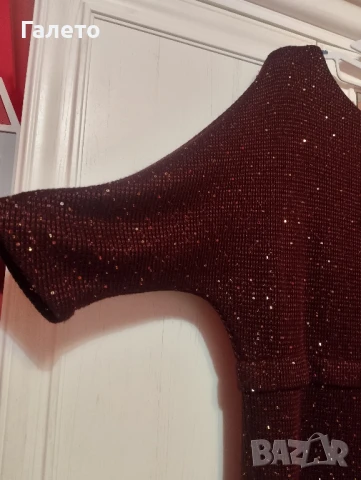 Красива бордо рокля , снимка 7 - Рокли - 50660659